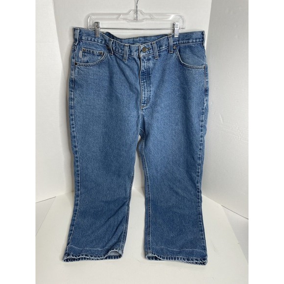 Carhartt Men’s Jeans 44X30, Blue Traditional Fit Denim, B180 STW, Logo - Picture 4 of 13